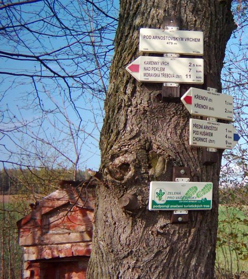 Rozcestn�k mezi P�edn�m Arno�tovem a K�enovem